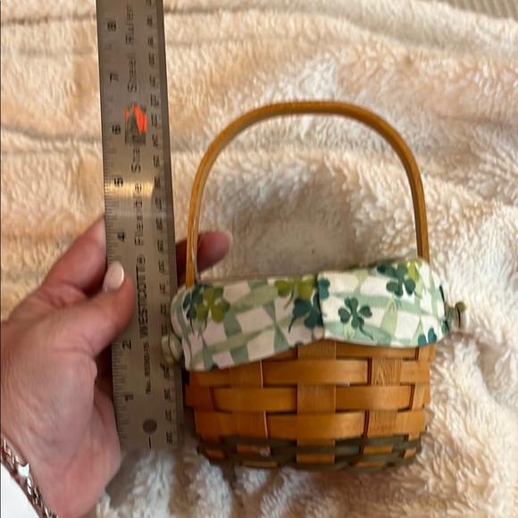 Longaberger St. Patrick’s Day Handwoven Basket with Brown and Olive Accents - Picture 3 of 4